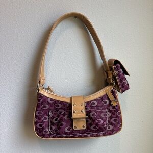 Mini Purple and Tan Chateau Shoulder Bag